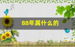 88年属什么的(98年生人属相是属什么的)