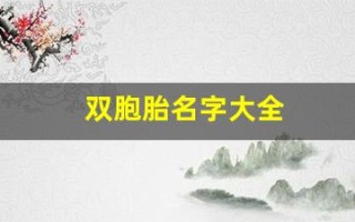 双胞胎名字大全(双胞胎名字大全女孩)