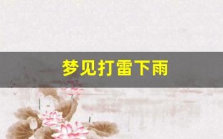 梦见打雷下雨(男人梦见下大雨财运如何)