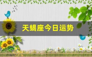 天蝎座今日运势(天蝎座今日运势男)