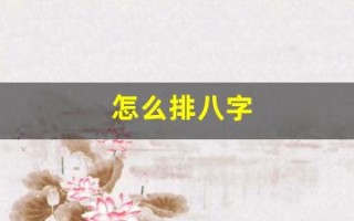 怎么排八字(怎么排八字命盘)