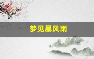 梦见暴风雨(孕妇梦见暴风雨)