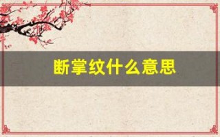 断掌纹什么意思(断掌纹啥意思)