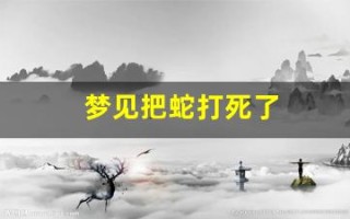 梦见把蛇打死了(梦见把蛇打死了是什么意思)
